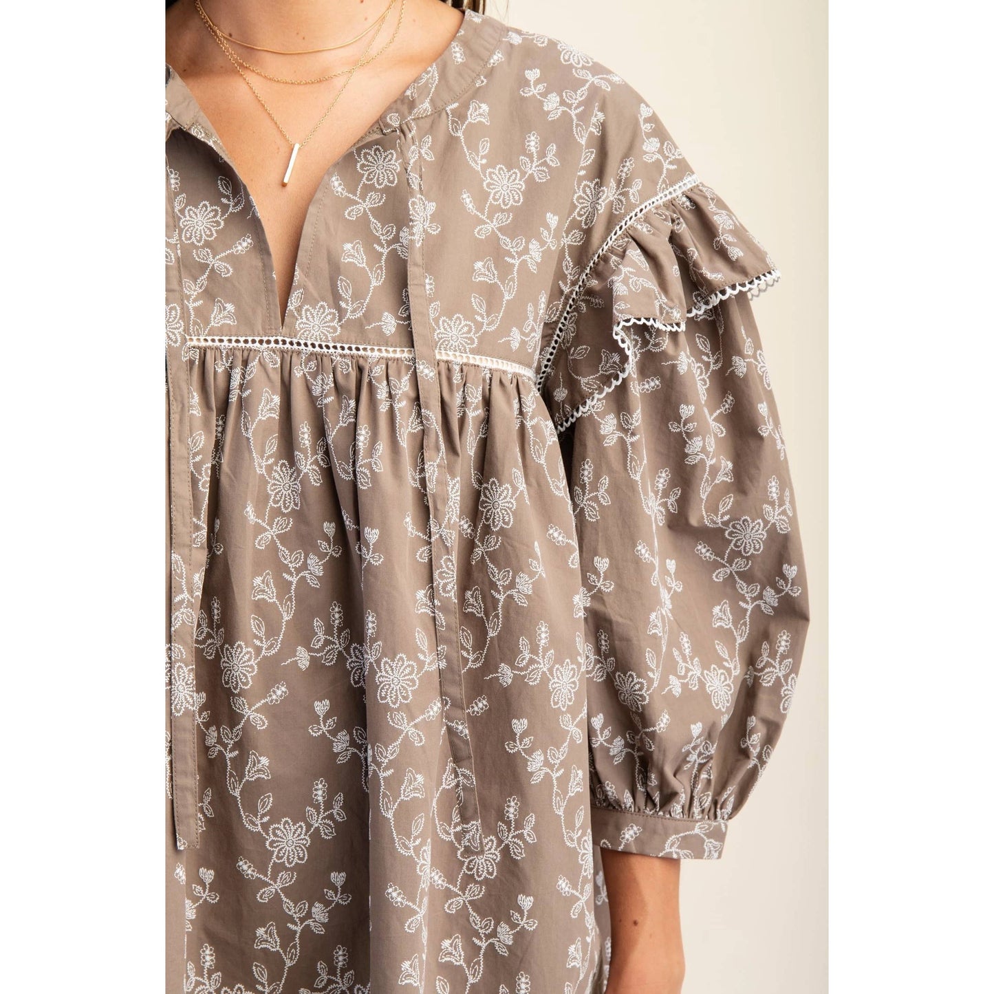 Vintage Floral Print Mini Dress