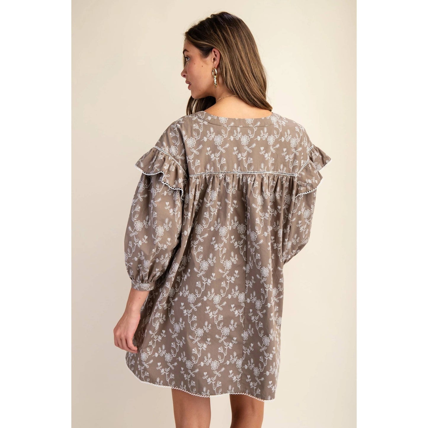 Vintage Floral Print Mini Dress