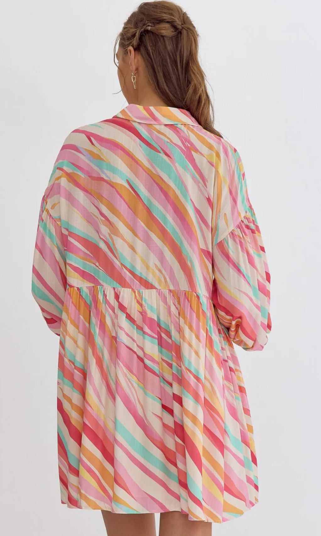 Abstract Button-Down Dress