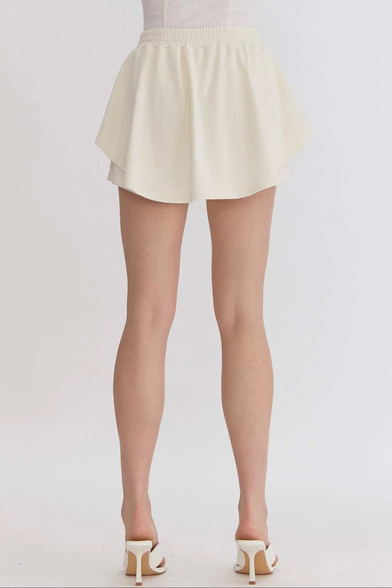 Pearl Details Skort in Cream