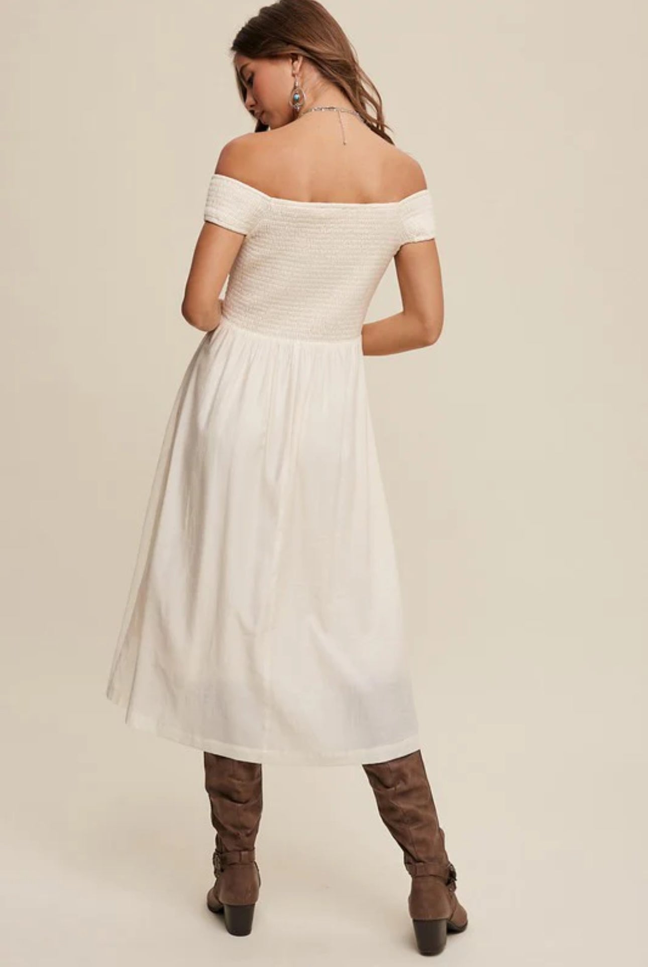 Cream Midi Dress