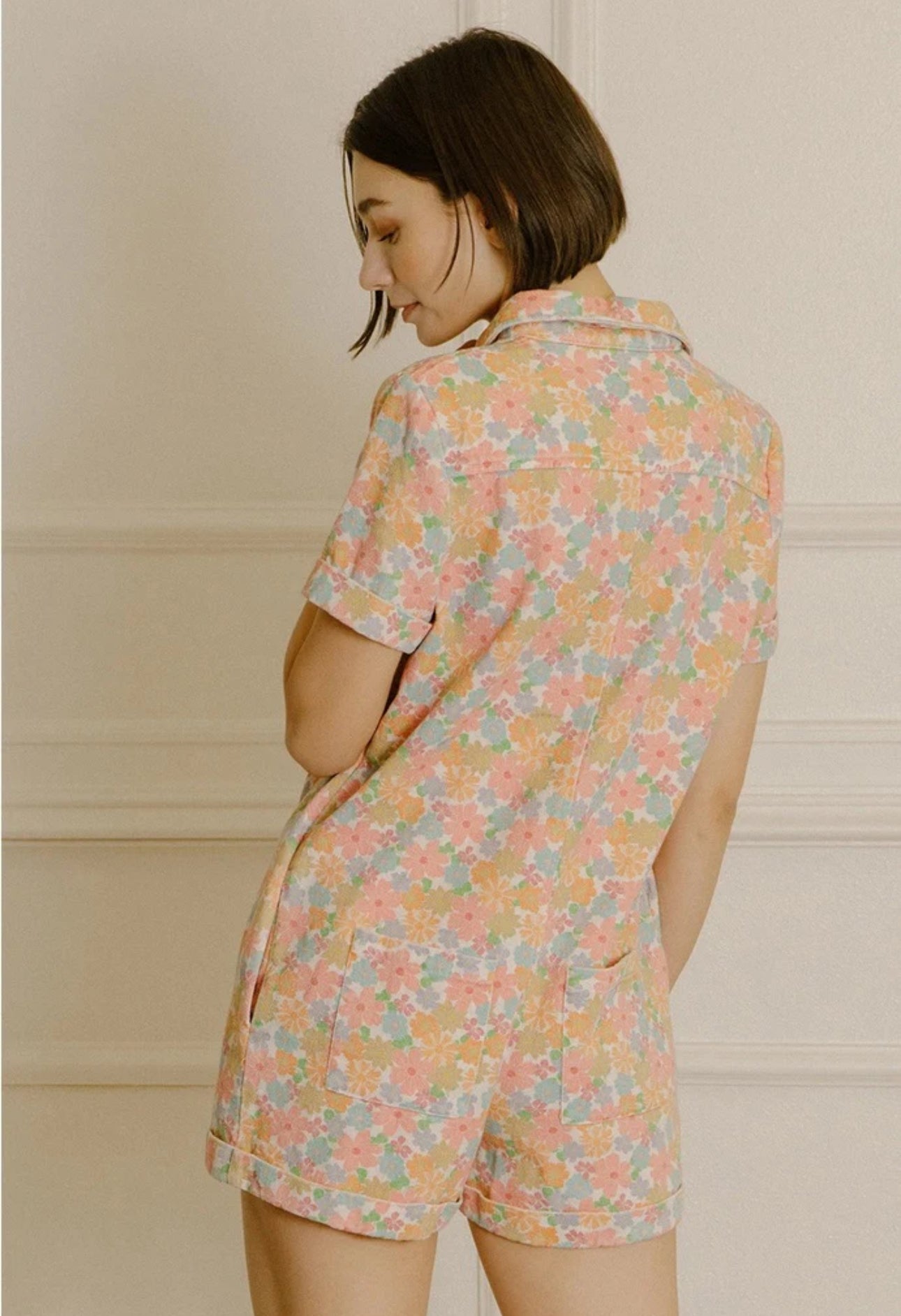 Vintage Flair Floral Romper