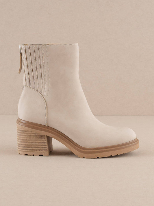 The Megan | Light Beige Lug Chelsea Bootie