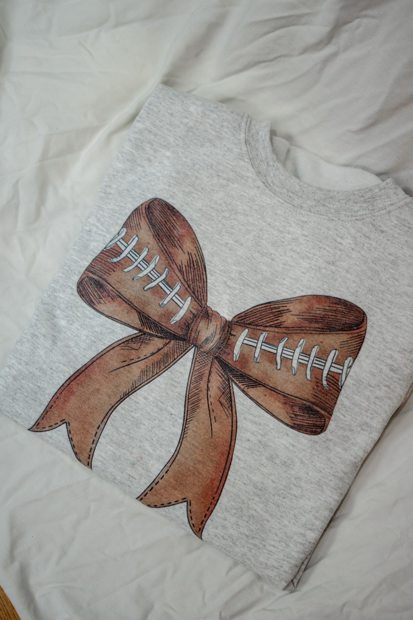 Football Preppy Bow Graphic Sweatshirt