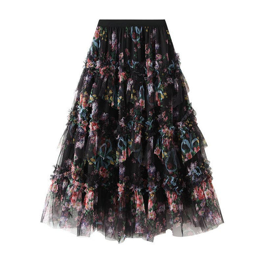 Ruffle Floral skirt