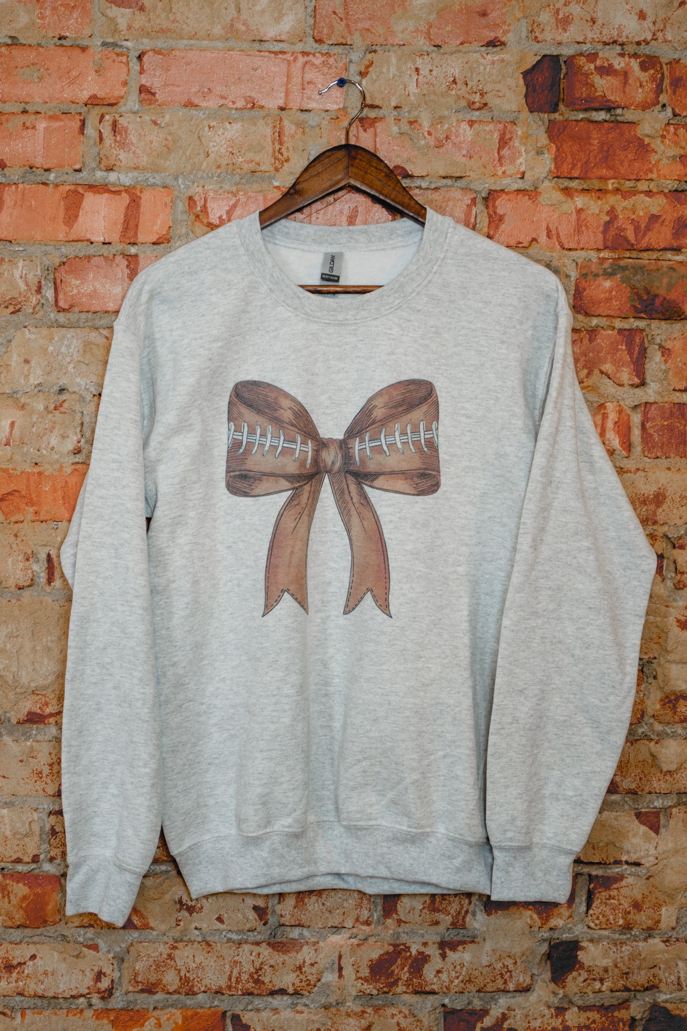 Football Preppy Bow Graphic Sweatshirt