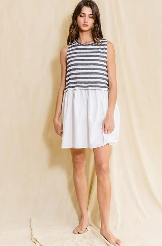 Contrast Stripe Dress