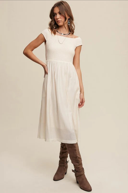 Cream Midi Dress