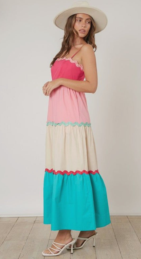 Color Bloc Tiered Maxi
