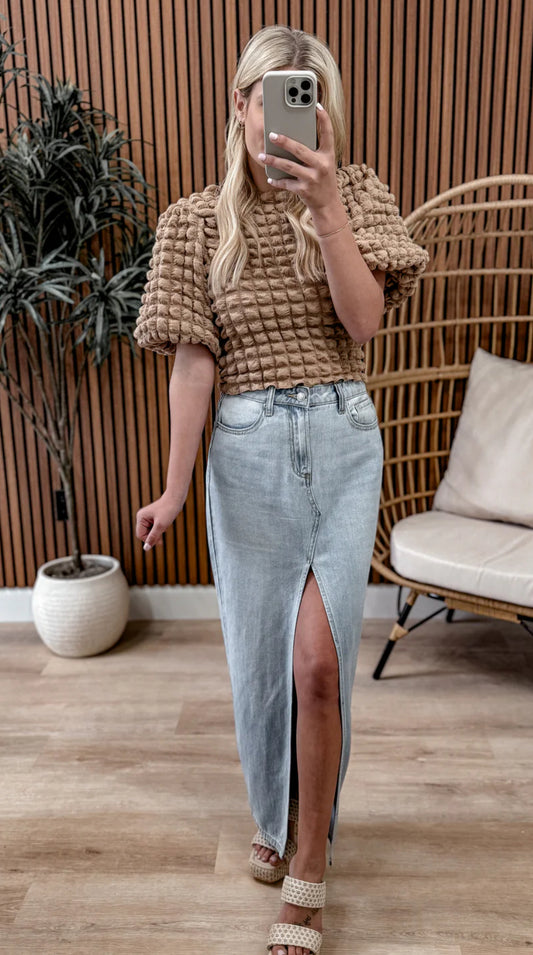 The Textured Tea Blouse