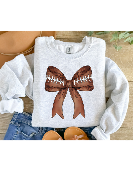 Football Preppy Bow Graphic Sweatshirt